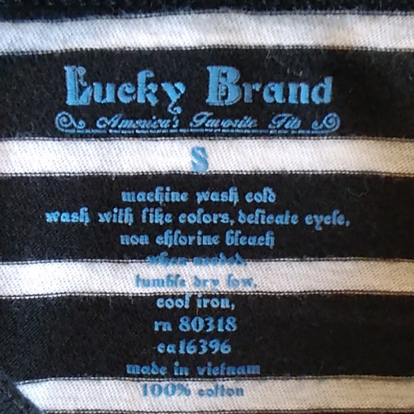 Lucky brand woman's 3/ 4 sleeve striped shirt - Picture 3 of 4